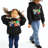 Kids Abstract God Can Hoodie - Black