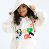 Kids Abstract God Can Hoodie - White