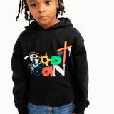 Kids Abstract God Can Hoodie - Black